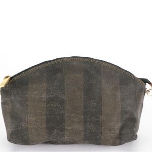 Fendi Pequin Stripe Zip Pouch on Chain